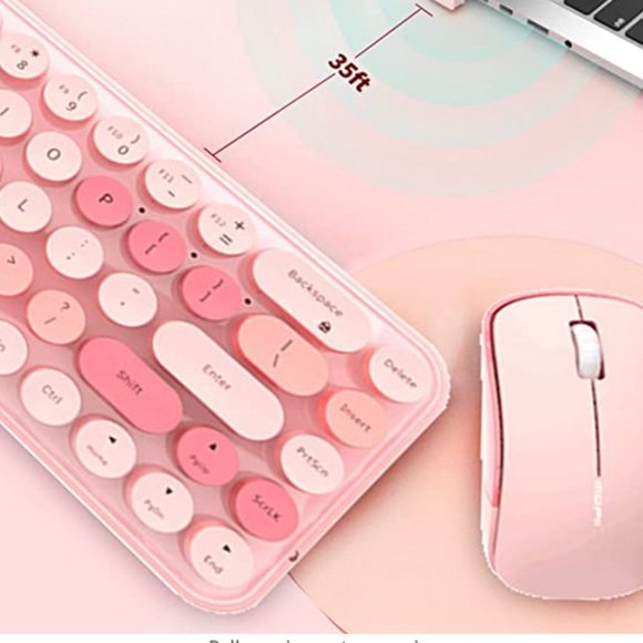 Wireless keyboard and mouse Pink